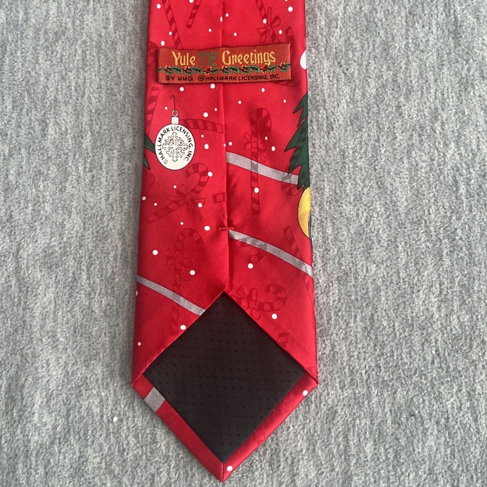 Hallmark Yule Tie Greetings Christmas Santa Mrs Claus Car Peace Silk Men Vintage - Picture 7 of 12